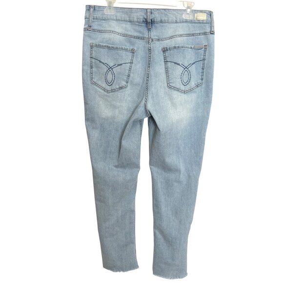 Seven7 Light Wash High Rise Slim Straight Denim Blue Jeans Womens Size 14 - Picture 2 of 9